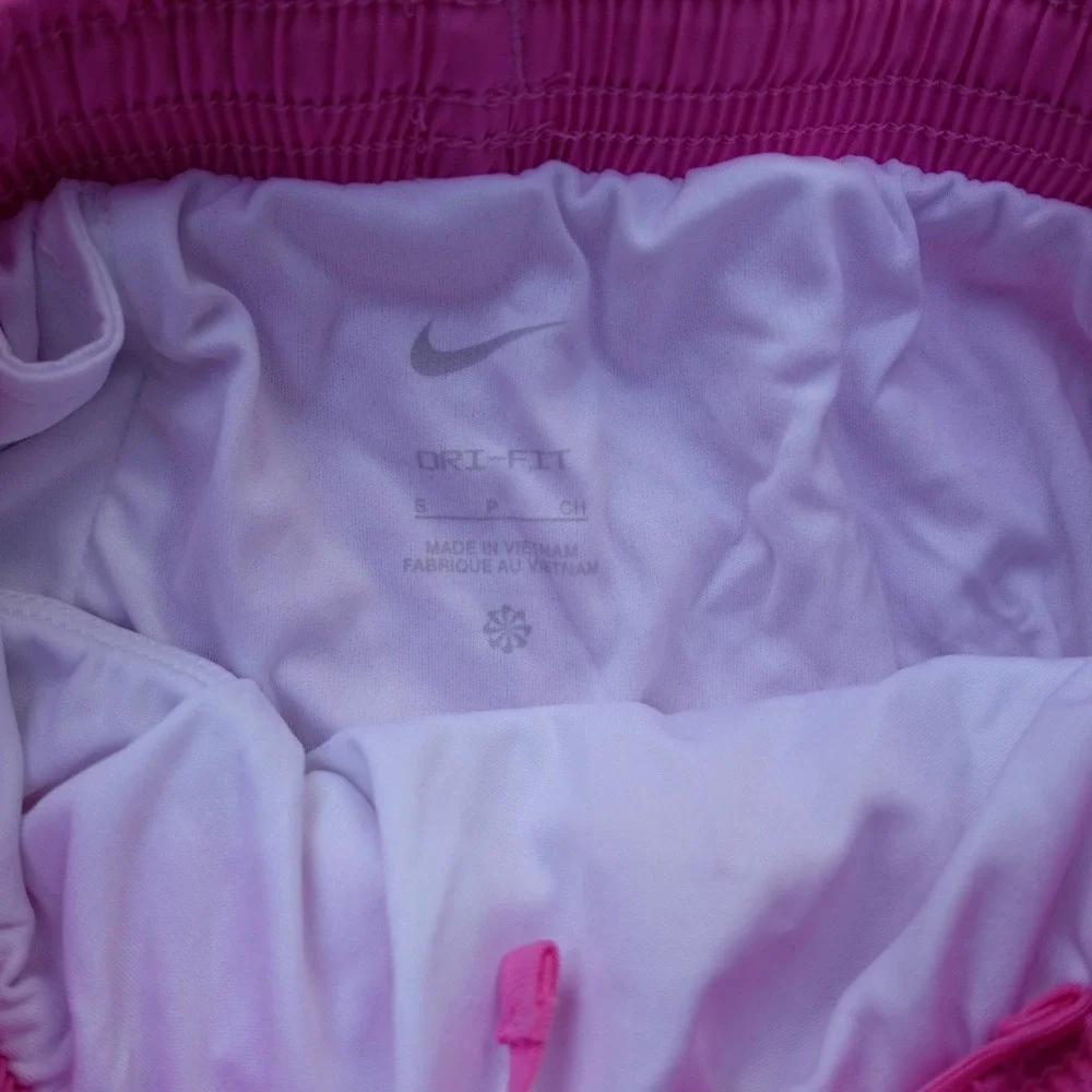 Nike Girls Dri-FIT Tempo Running Shorts Pink White Size S